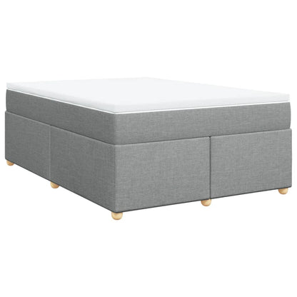Boxspring met matras stof lichtgrijs 140x190 cm