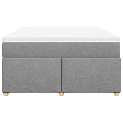 Boxspring met matras stof lichtgrijs 140x190 cm