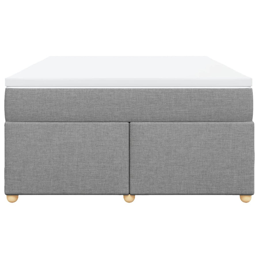 Boxspring met matras stof lichtgrijs 140x190 cm