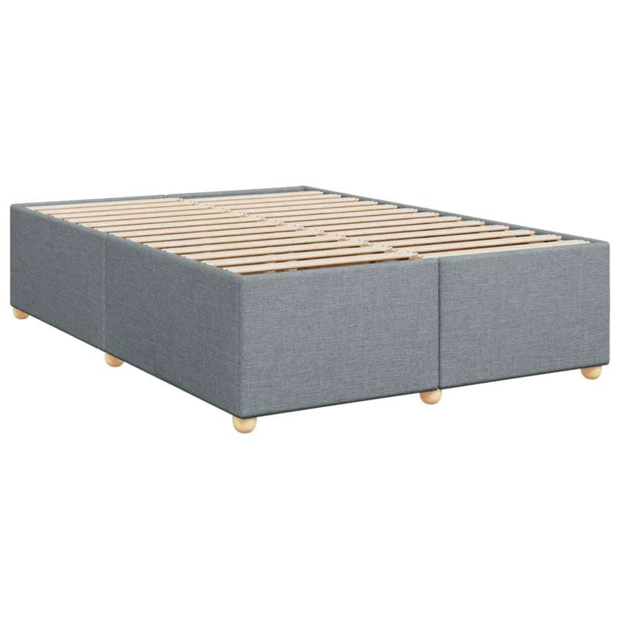 Boxspring met matras stof lichtgrijs 140x190 cm