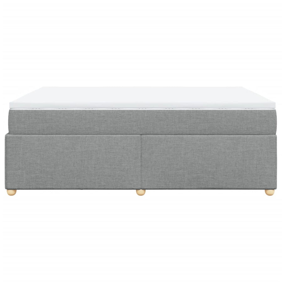 Boxspring met matras stof lichtgrijs 140x190 cm