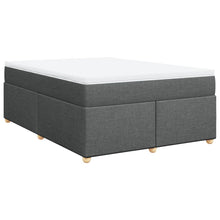 Boxspring met matras stof donkergrijs 140x190 cm