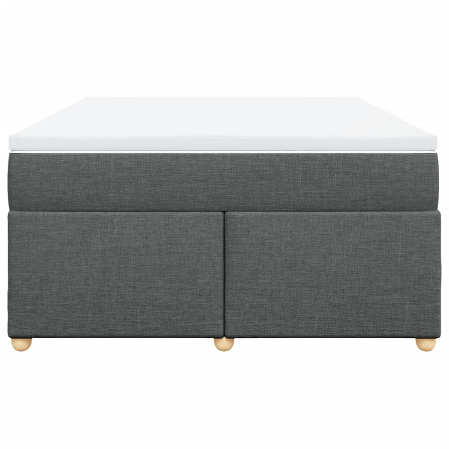 Boxspring met matras stof donkergrijs 140x190 cm