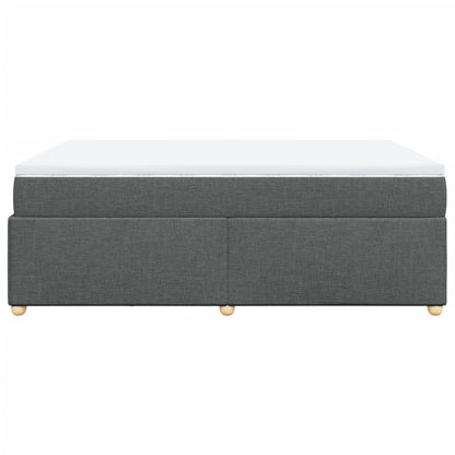 Boxspring met matras stof donkergrijs 140x190 cm