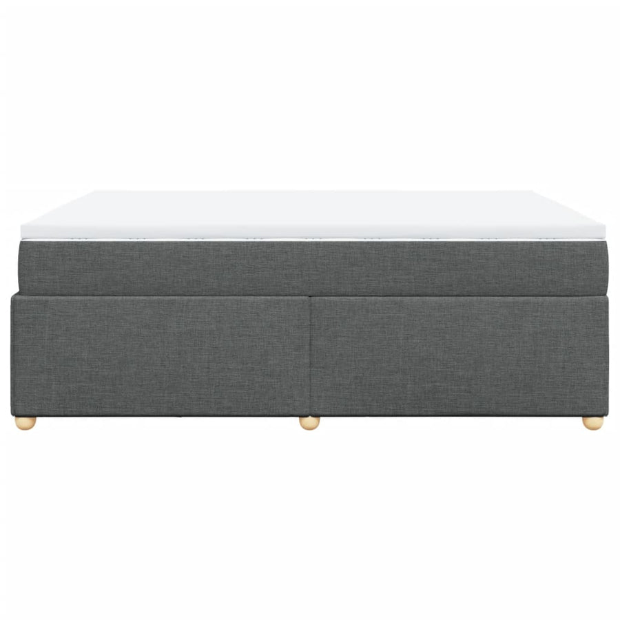 Boxspring met matras stof donkergrijs 140x190 cm
