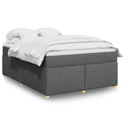 Boxspring met matras 140x190 cm donkergrijs