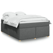 Boxspring met matras 140x190 cm donkergrijs