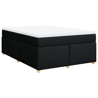 Boxspring met matras stof zwart 140x190 cm