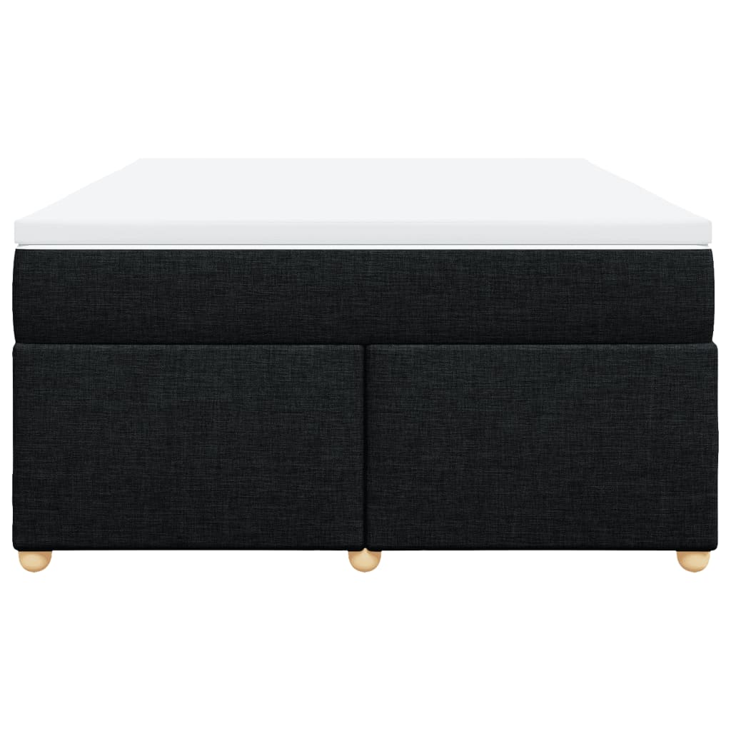 Boxspring met matras stof zwart 140x190 cm
