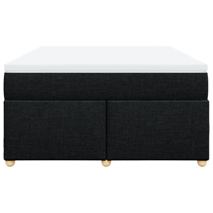 Boxspring met matras stof zwart 140x190 cm