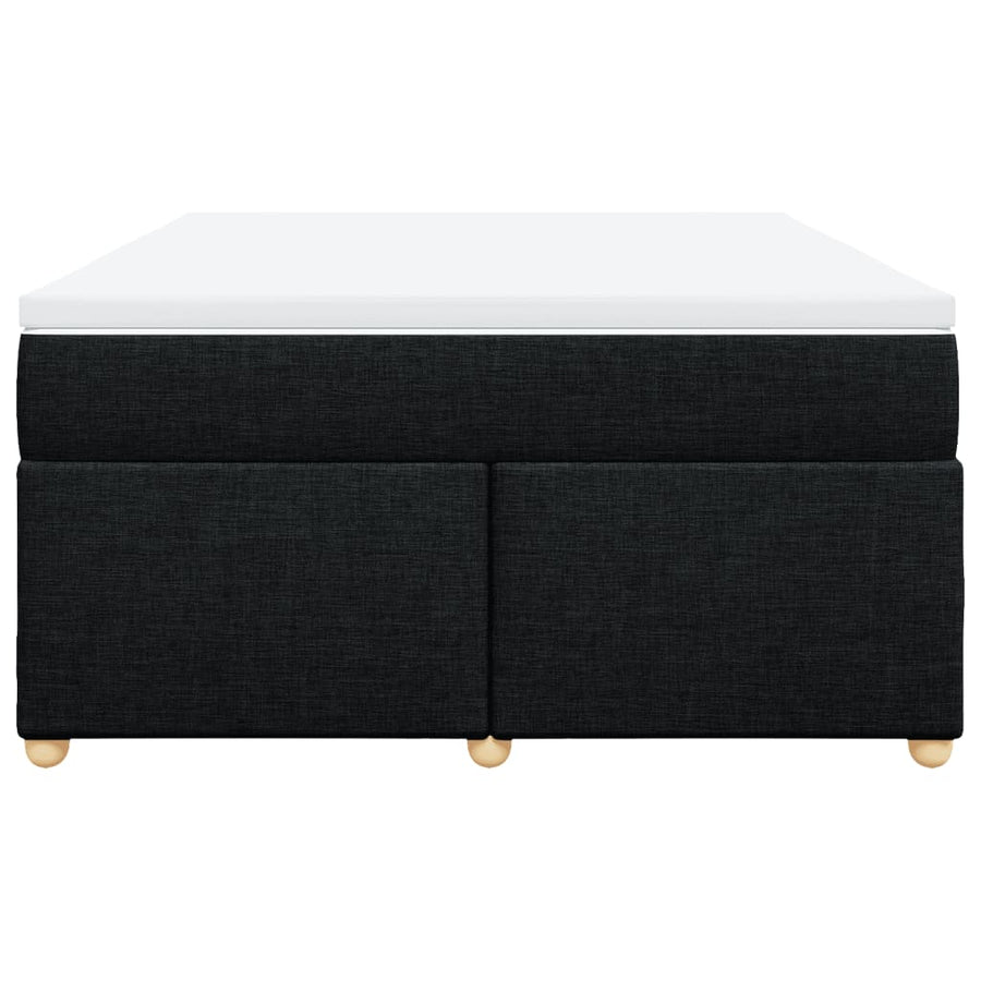 Boxspring met matras stof zwart 140x190 cm