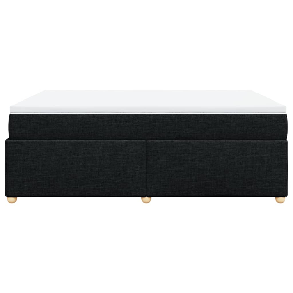 Boxspring met matras stof zwart 140x190 cm