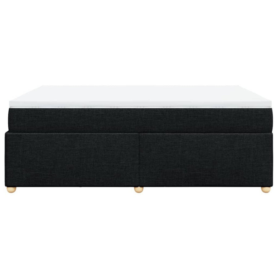Boxspring met matras stof zwart 140x190 cm