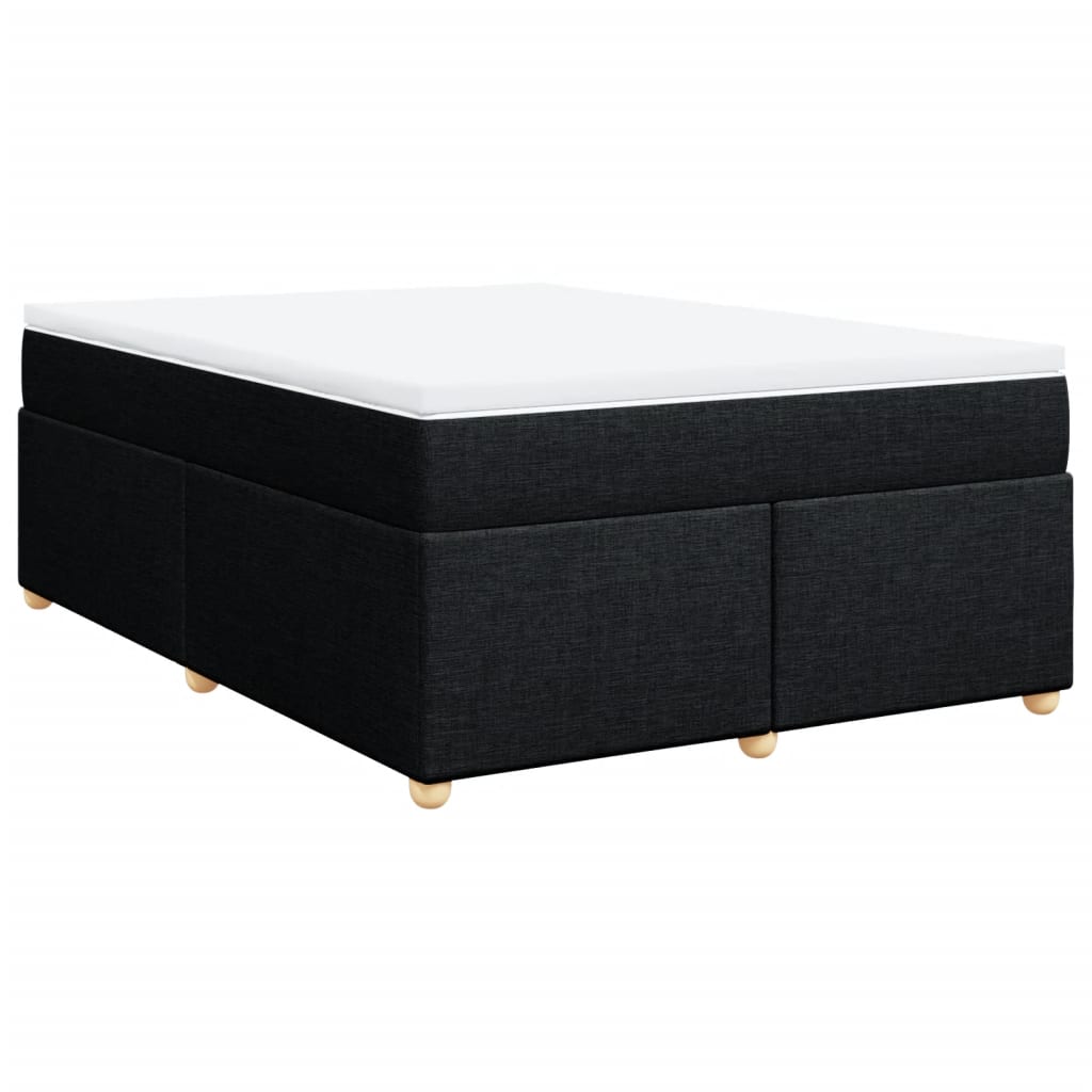 Boxspring met matras stof zwart 140x190 cm