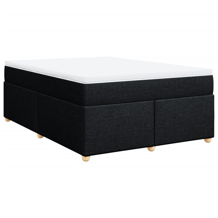 Boxspring met matras stof zwart 140x190 cm