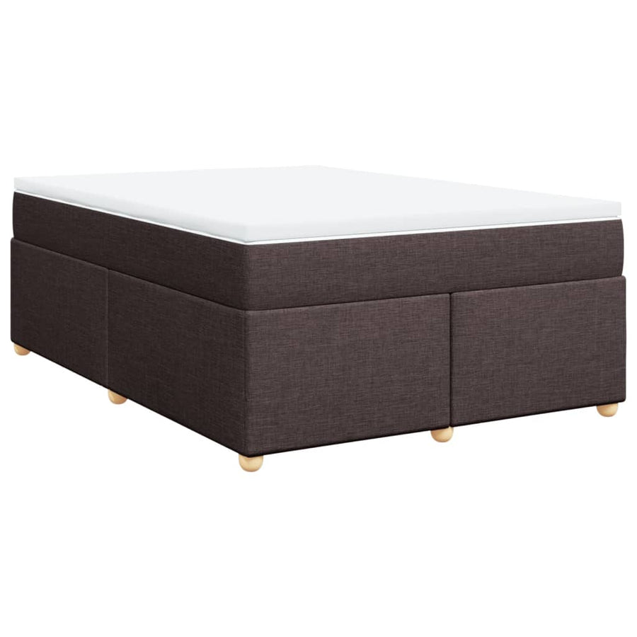 Boxspring met matras stof donkerbruin 140x190 cm