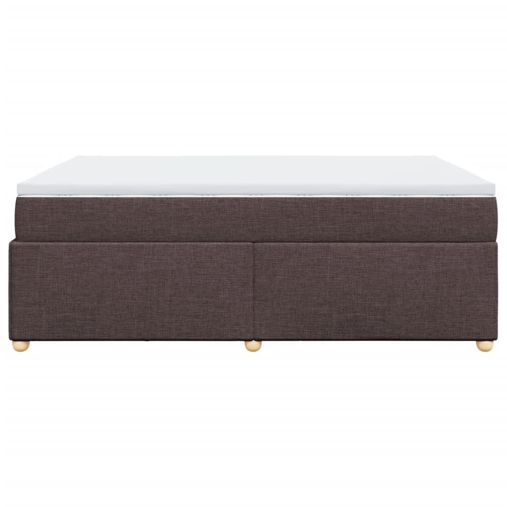 Boxspring met matras stof donkerbruin 140x190 cm