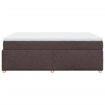 Boxspring met matras stof donkerbruin 140x190 cm