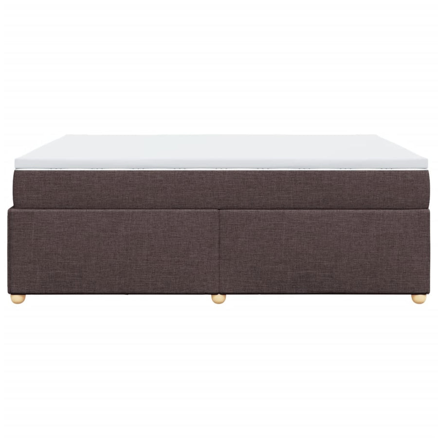 Boxspring met matras stof donkerbruin 140x190 cm