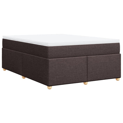 Boxspring met matras stof donkerbruin 140x190 cm