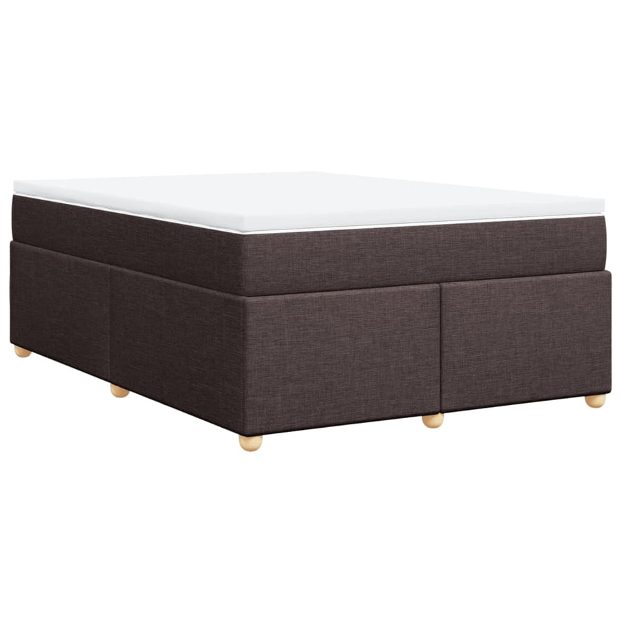 Boxspring met matras stof donkerbruin 140x190 cm