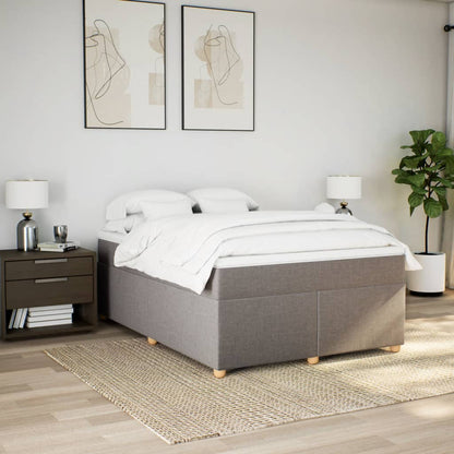 Boxspring met matras stof taupe 140x190 cm