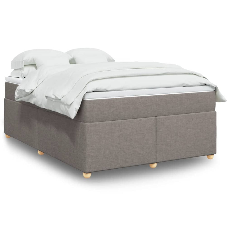 Boxspring met matras stof taupe 140x190 cm