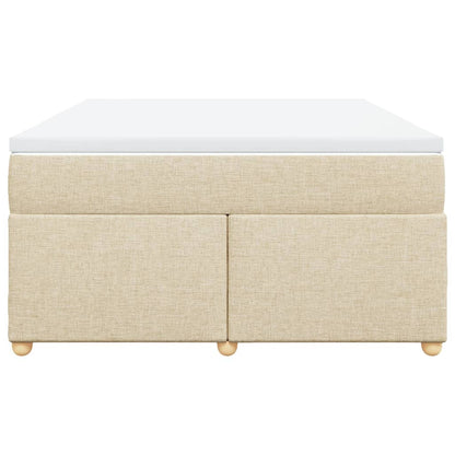 Boxspring met matras stof crèmekleurig 140x190 cm