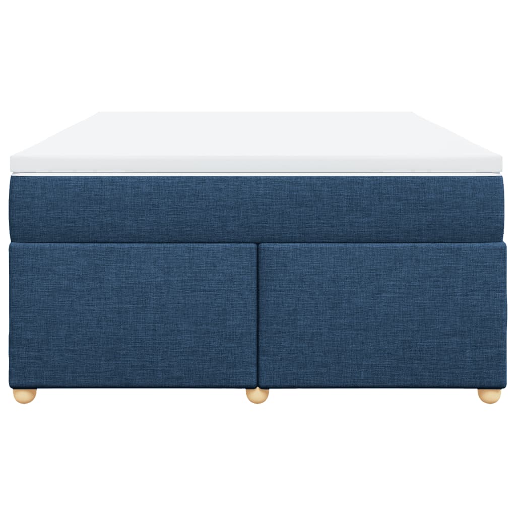 Boxspring met matras stof blauw 140x190 cm