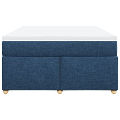 Boxspring met matras stof blauw 140x190 cm