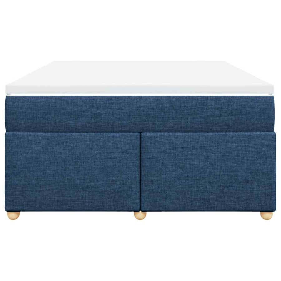 Boxspring met matras stof blauw 140x190 cm