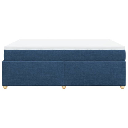 Boxspring met matras stof blauw 140x190 cm