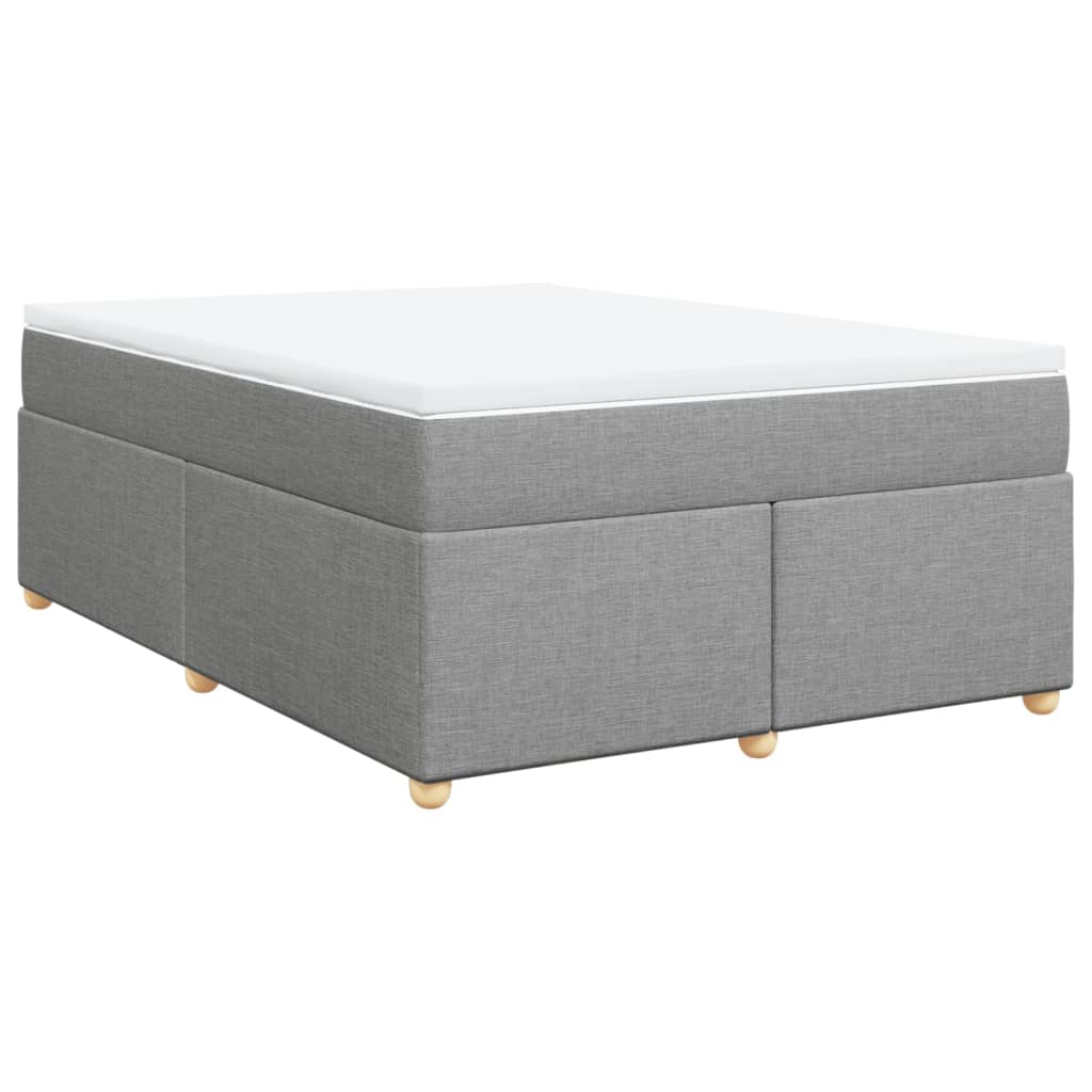 Boxspring met matras stof lichtgrijs 140x200 cm