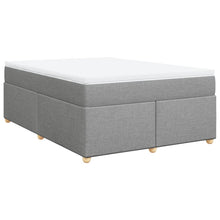 Boxspring met matras stof lichtgrijs 140x200 cm