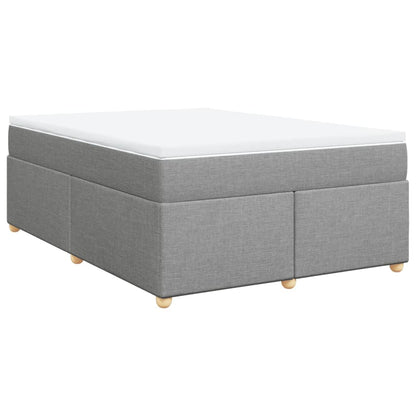 Boxspring met matras stof lichtgrijs 140x200 cm