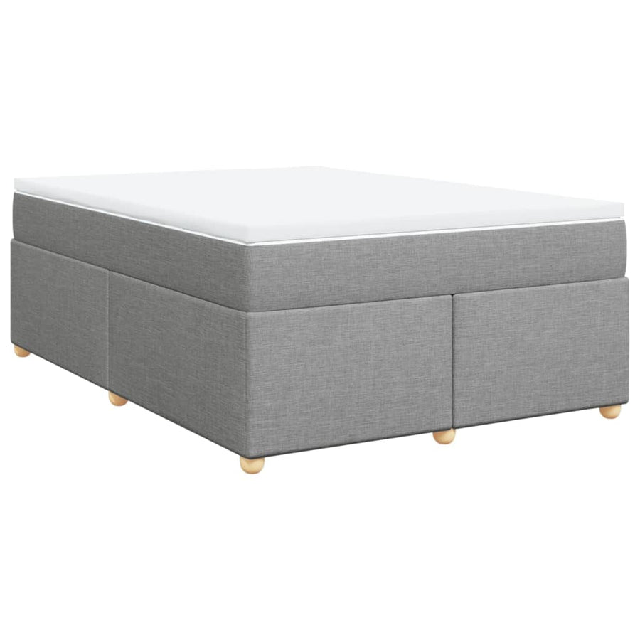 Boxspring met matras stof lichtgrijs 140x200 cm