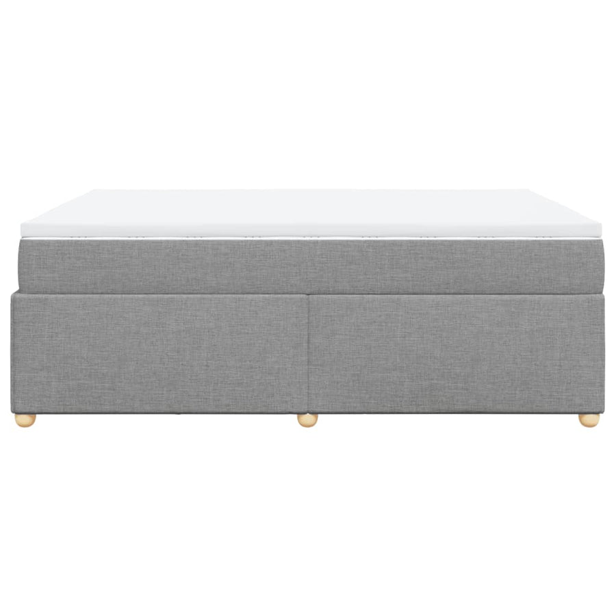 Boxspring met matras stof lichtgrijs 140x200 cm