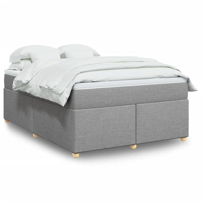 Boxspring met matras stof lichtgrijs 140x200 cm