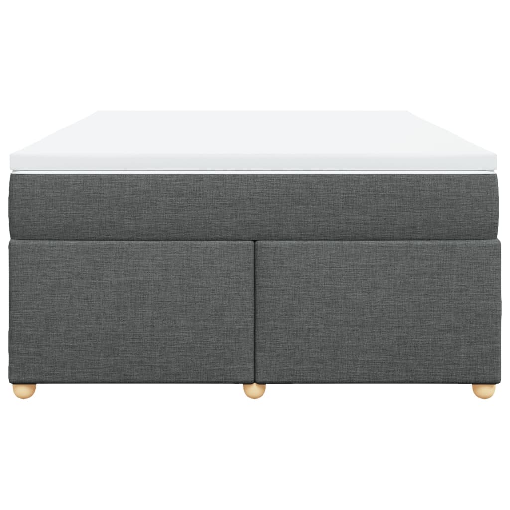 Boxspring met matras stof donkergrijs 140x200 cm