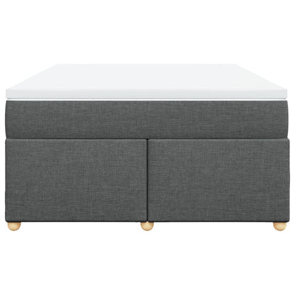 Boxspring met matras stof donkergrijs 140x200 cm
