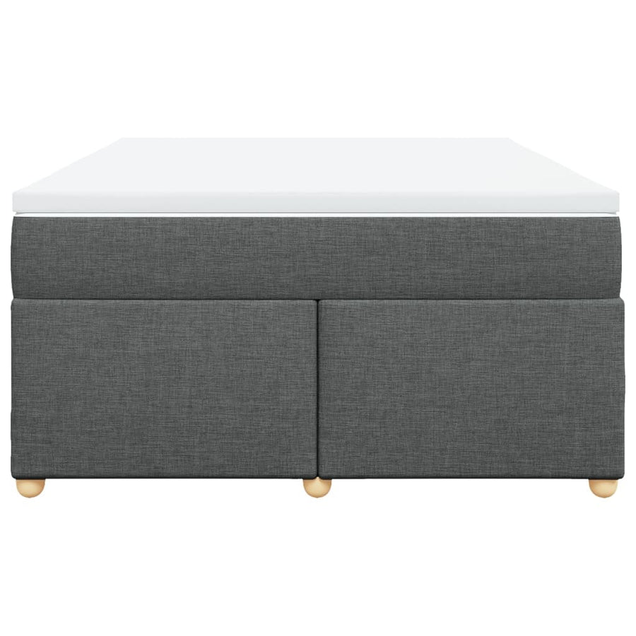Boxspring met matras stof donkergrijs 140x200 cm