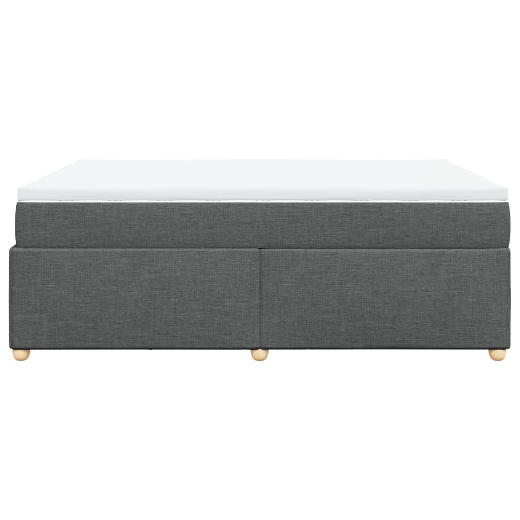 Boxspring met matras stof donkergrijs 140x200 cm
