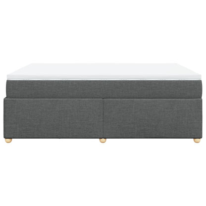 Boxspring met matras stof donkergrijs 140x200 cm