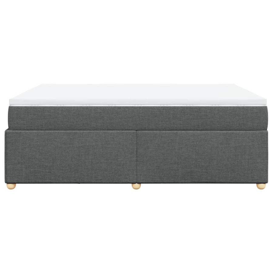 Boxspring met matras stof donkergrijs 140x200 cm