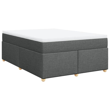 Boxspring met matras stof donkergrijs 140x200 cm