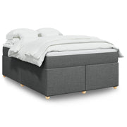 Boxspring met matras 140x200 cm donkergrijs stof