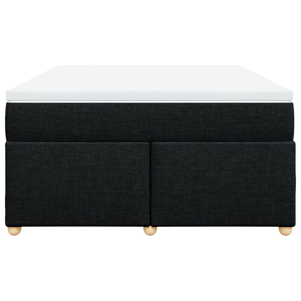 Boxspring met matras stof zwart 140x200 cm