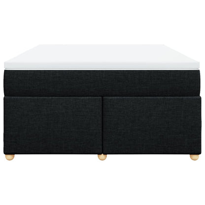 Boxspring met matras stof zwart 140x200 cm