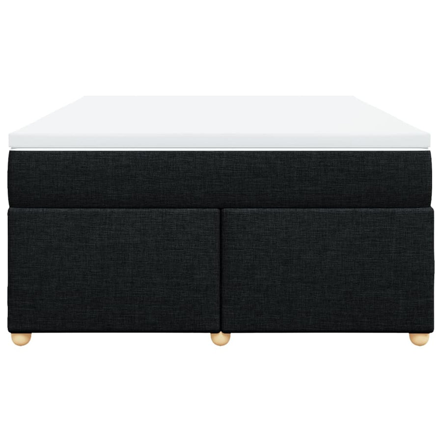 Boxspring met matras stof zwart 140x200 cm