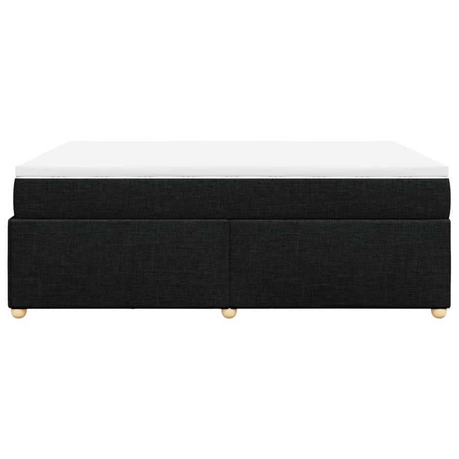 Boxspring met matras stof zwart 140x200 cm